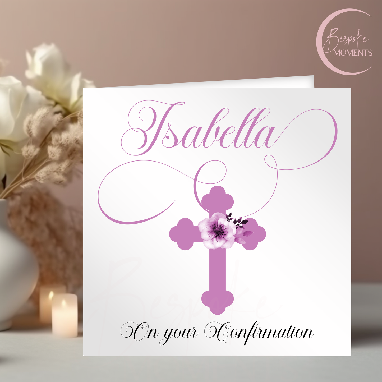 Divine Elegance: A Personalised Confirmation Card