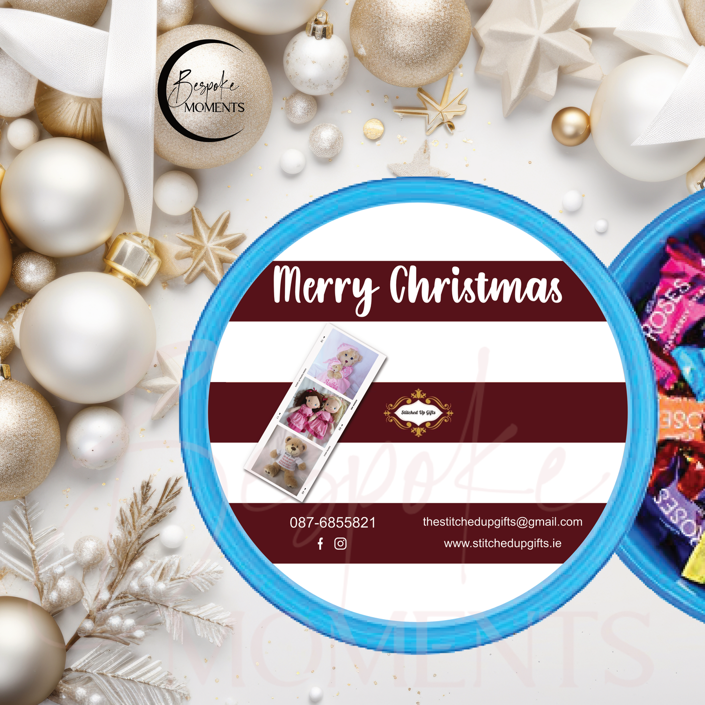 Custom Business Chocolate Tub Stickers (10 Pack) – Personalised with Logo & Branding