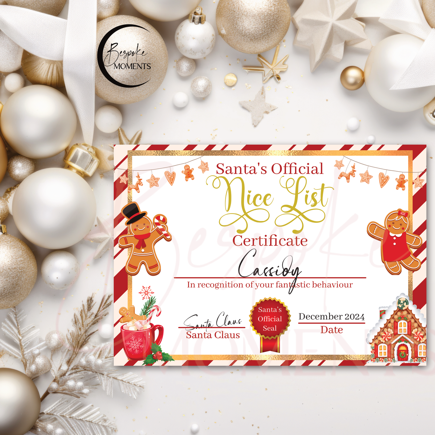 Letter and Nice List Certificate from Santa – Personalised Christmas Letters