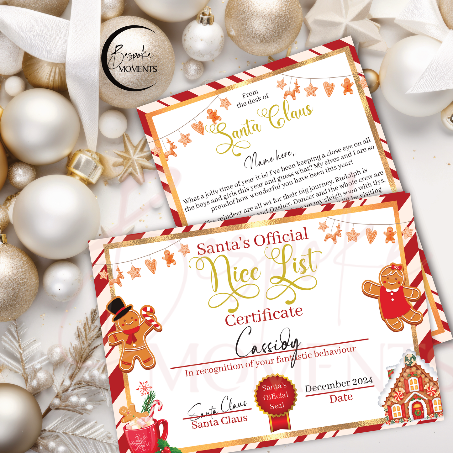Letter and Nice List Certificate from Santa – Personalised Christmas Letters