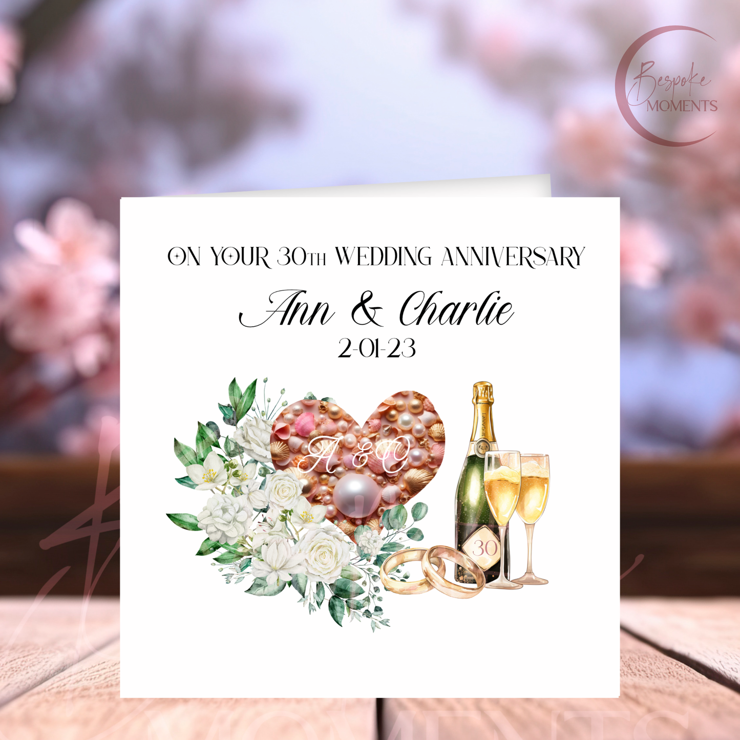 Pearl of Love : A Personalised 30th Wedding Anniversary Card
