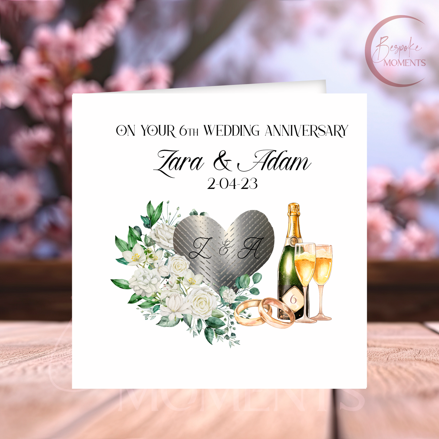 Ironbound Hearts: A Personalised 6th Wedding Anniversary Greeting Card