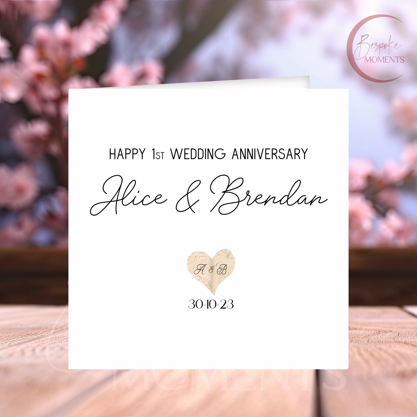 Paper Dreams: A Personalised 1st Wedding Anniversary Card