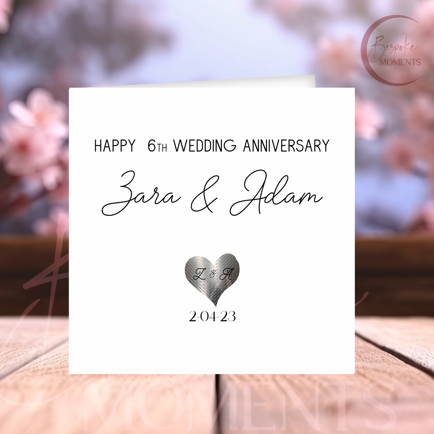 Ironbound Hearts: A Personalised 6th Wedding Anniversary Greeting Card