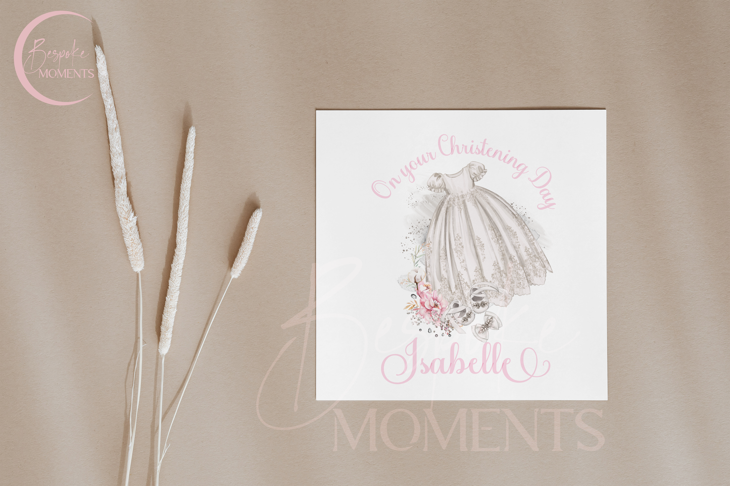 Heirloom Elegance: A Personalised Christening Card