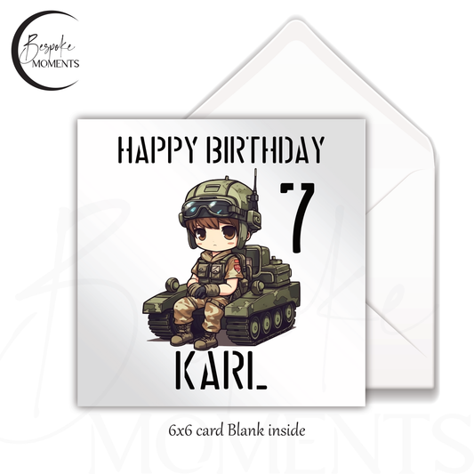 Tank Commander Birthday: A Personalised Birthday Card