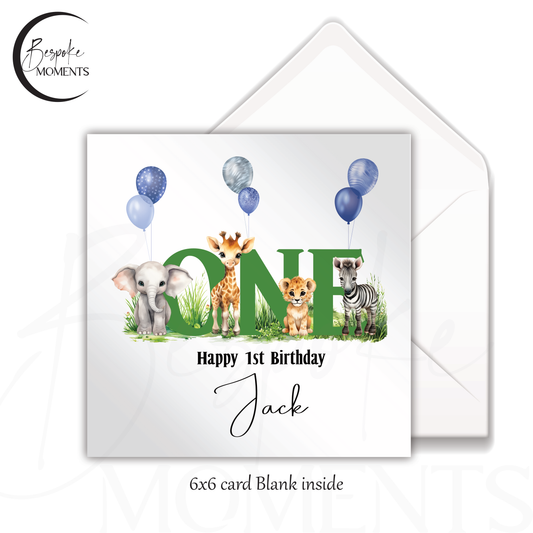 Wild One Blue: A Personalised Birthday Card