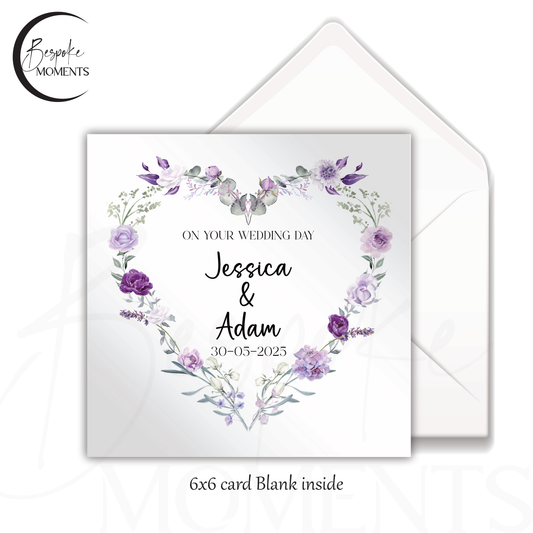Delicate Embrace: A Personalised Wedding Card