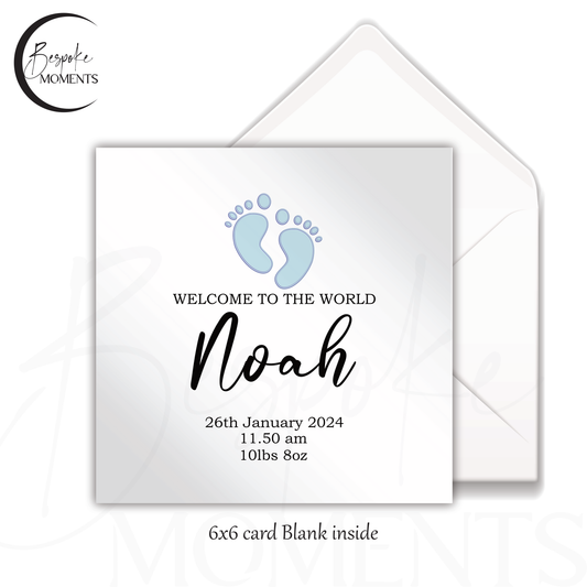 Footprint Joy: A Personalised New Baby Card