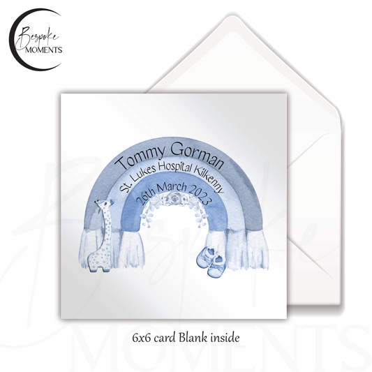 A Rainbow of Blessings: A Personalised New Baby Card