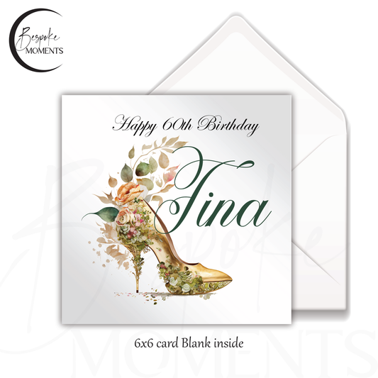 Gilded Blooms: A Personalised Birthday Card