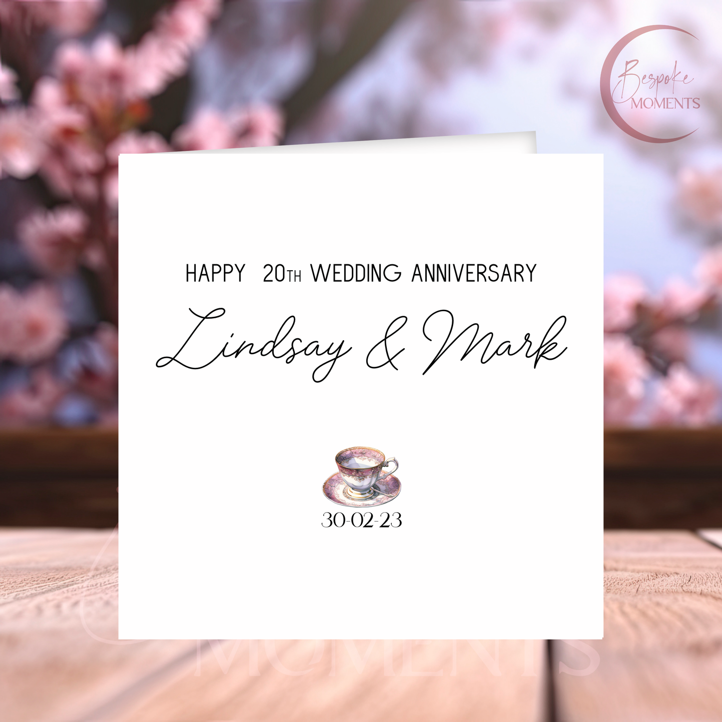 Fine China Love : A Personalised 20th Wedding Anniversary Card