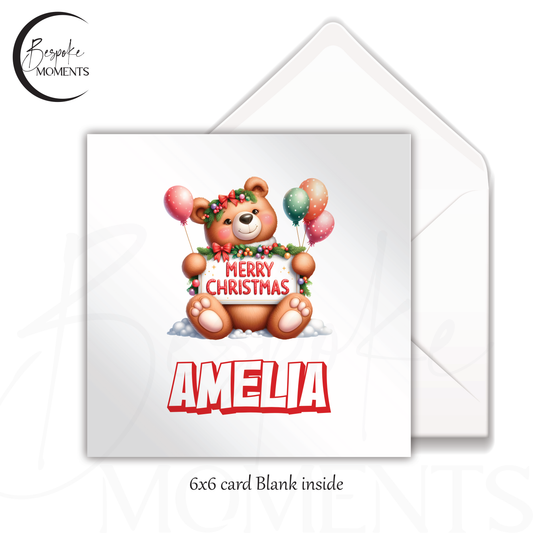 Cuddly Bear : A Personalised Christmas Card