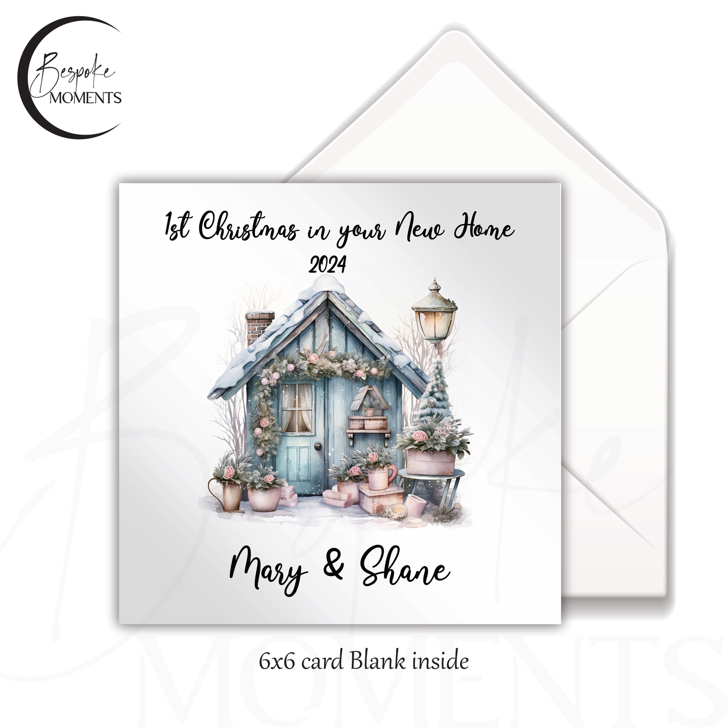 New Beginnings, Winter Charm: A Personalised First Christmas in Your New Home Card