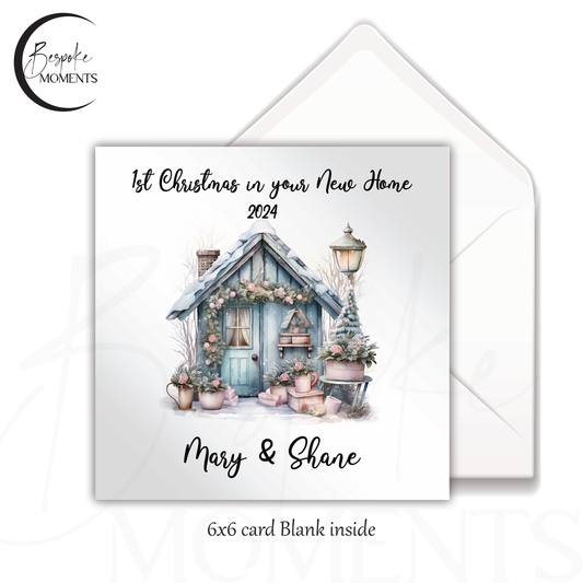 New Beginnings, Winter Charm: A Personalised First Christmas in Your New Home Card