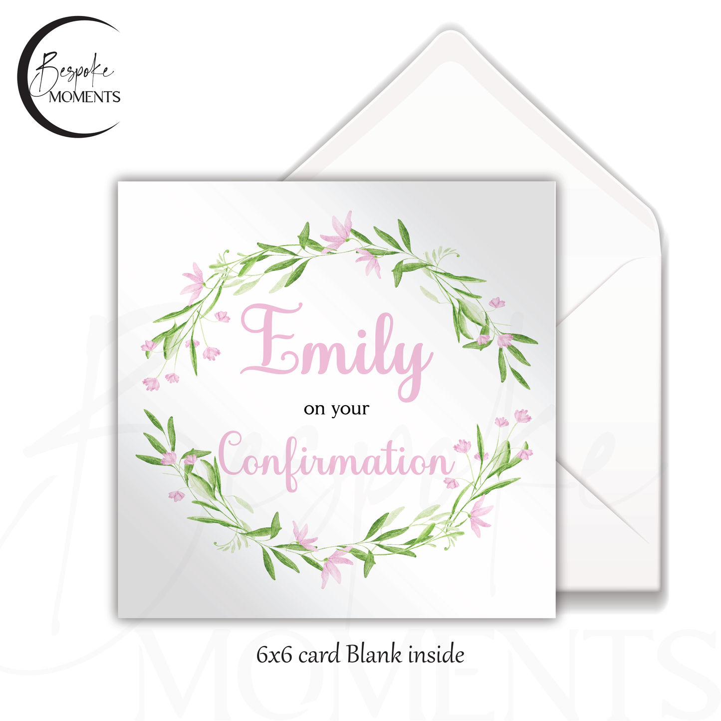 Floral Grace: A Personalised Confirmation Card