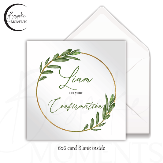 Olive Branch Serenity: A Personalised Confirmation Card