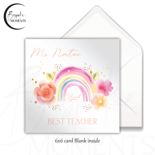 Teachers: A Personalised Thank You Card