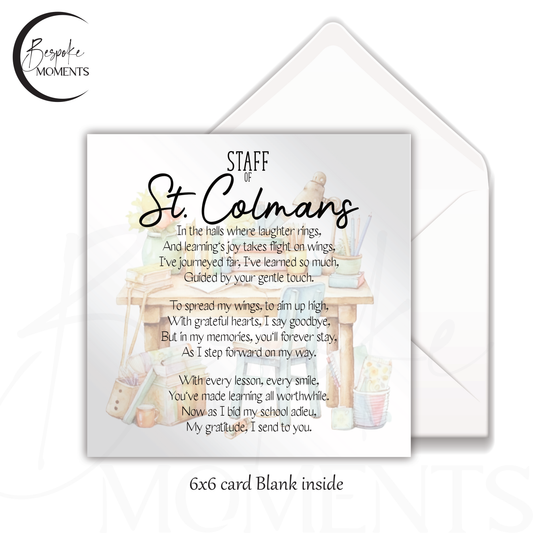 A Heartfelt Farewell: A Personalised Thank You Card